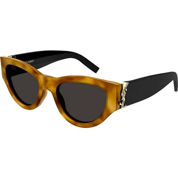 Yves Saint Laurent Women's Havana Monogram 53mm Cat Eye Sunglasses - Picture 1 of 8